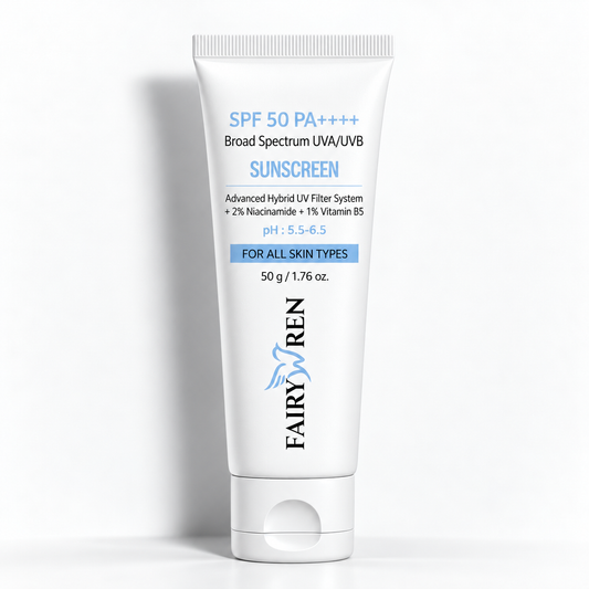 SPF 50 PA++++ Broad Spectrum Sunscreen With Advanced Hybrid UV Filter System + 2% Niacinamide + 1% Vitamin B5